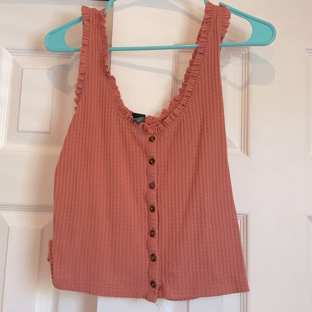 💖 waffle crop top tank